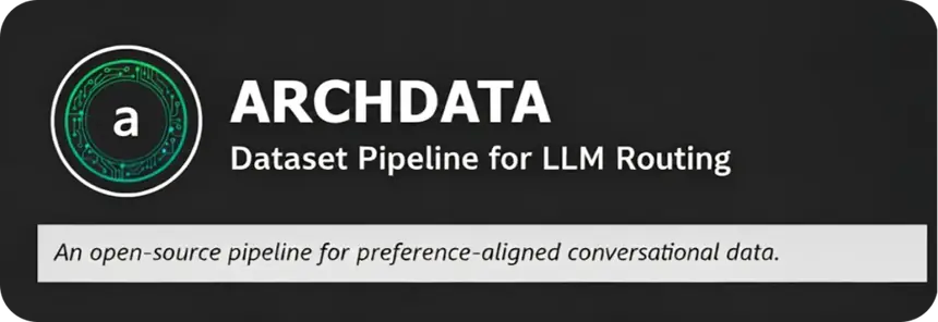 ArchData mark with the words Dataset Pipeline for LLM Routing